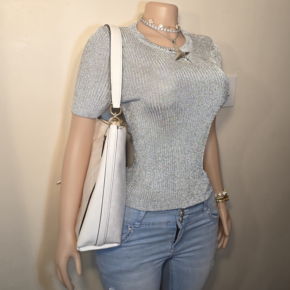 H&M Silver Ribbed Top - Picture 2 of 2